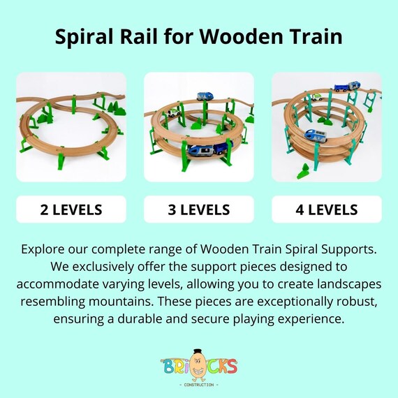 Spiralschienenhalter Für Holzeisenbahnen – 3 Ebenen, Kompatibel Mit BRIO, Thomas, IKEA & Mehr