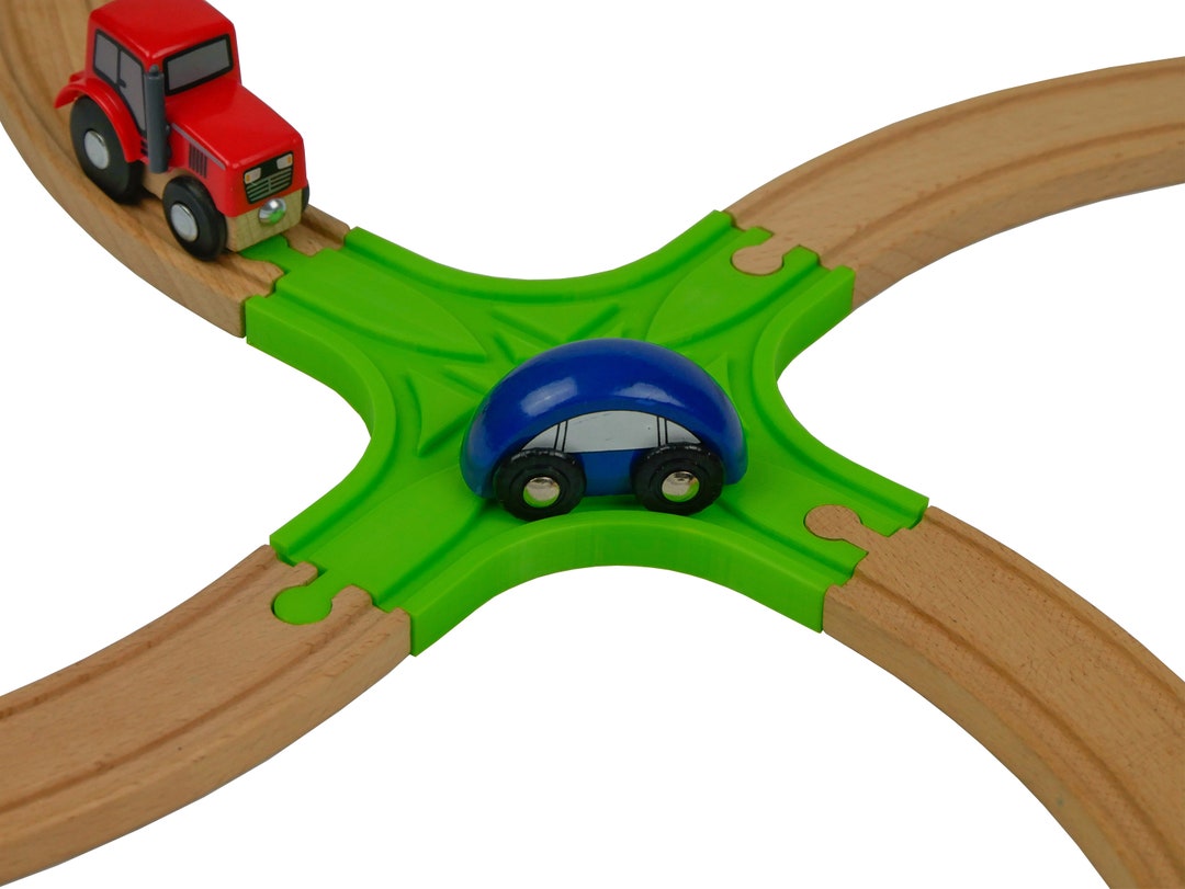 2way Crossroads / 3 Destinations for Wooden Train Compatible With BRIO