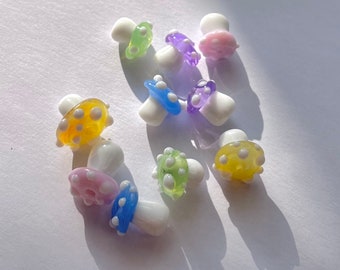 Einzelne Glasperlen zum fädeln // Mushroom Nuggets Glasbrocken Handmade Glassbeads