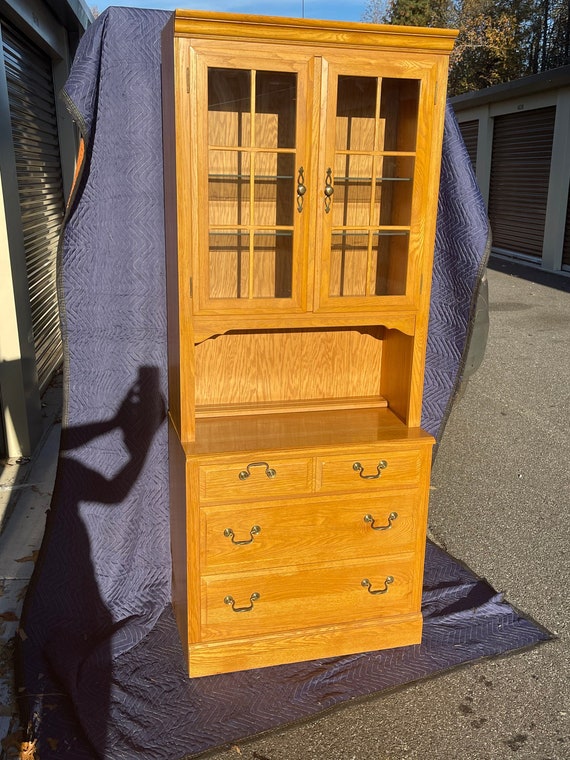 Ethan Allen 2 Piece Hutch Etsy