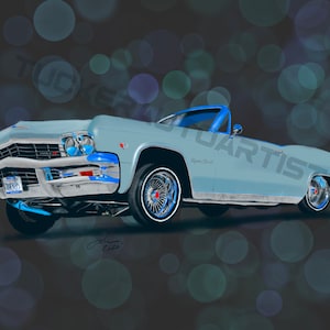 Classic 1965 Chevy Impala SS Lowrider printable art for download jpeg