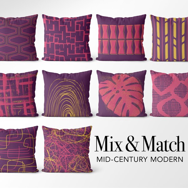 Throw Pillow Covers Mid Century 20x20 Etsy