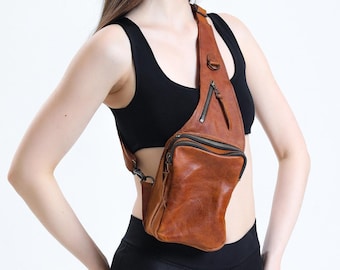 Leather Crossbody Bag, Shoulder bag, Casual bag Unisex Crossbody Bag, Travel bag