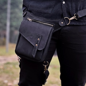 Leather & Snakeskin Festival Utility Belt Leg Strap
