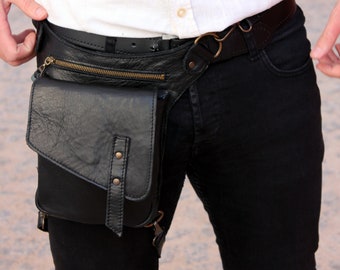 Handmade Leather Belt Bag: Festival Hip Bag