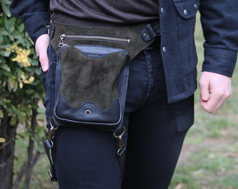 Leather Leg Bag: Handmade Festival Holster, Shoulder Travel Bag