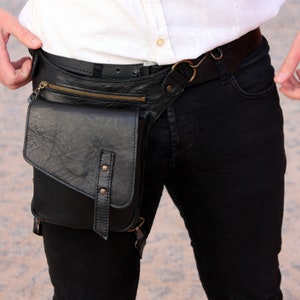 Handmade Leather Belt Bag: Festival Hip Bag