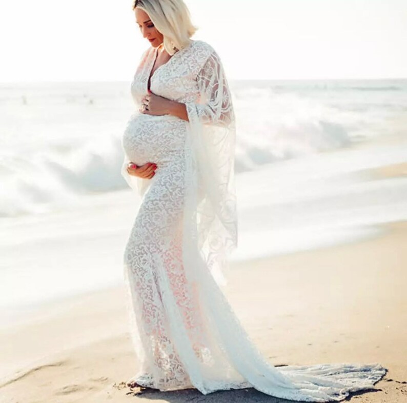 Rental Boho Maternity Dress White Lace Dress Maternity Etsy
