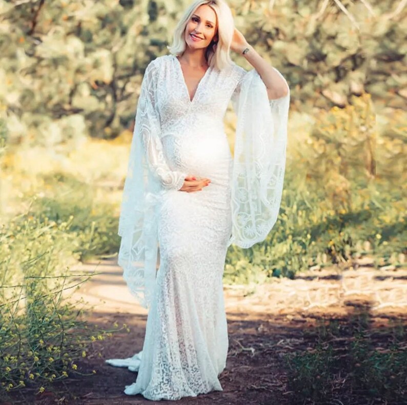 Rental Boho Maternity Dress White Lace Dress Maternity Etsy