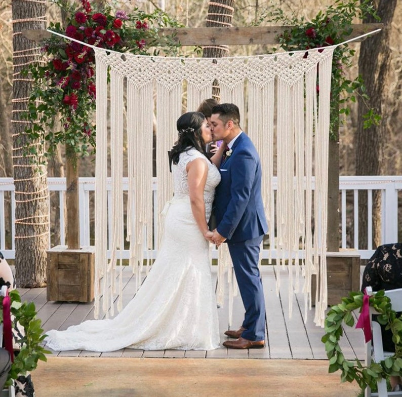 Macrame Wall Hanging Wedding Arch Decor Bohemian Wedding Etsy