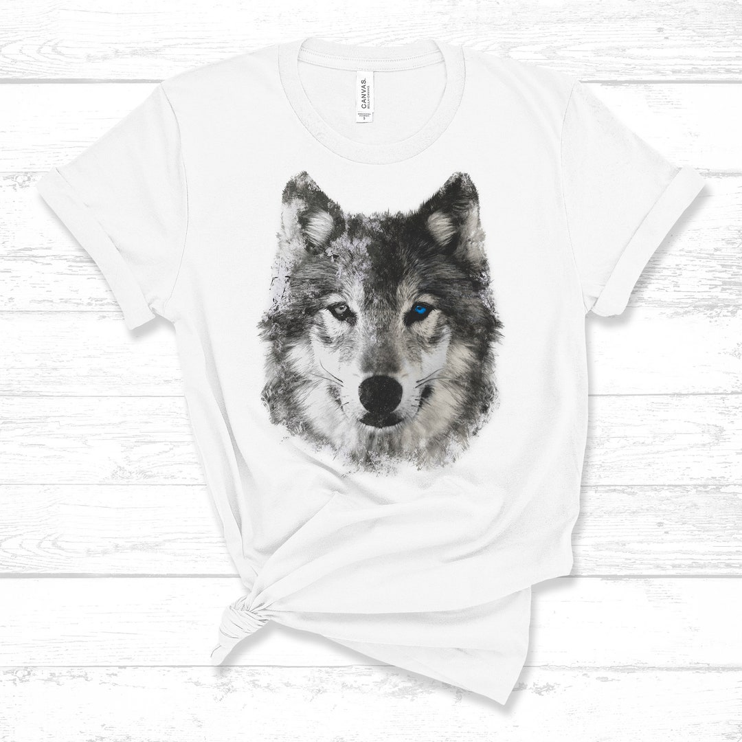 Wolf Face Tshirt Wolf Smudge Art Style Shirt Wolves T Etsy