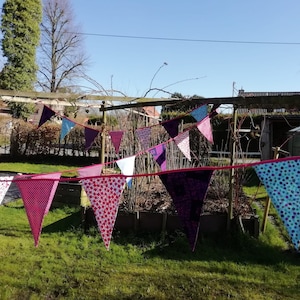 Flag garland 7,5m - purple/blue