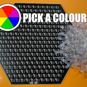 Hex PCB + Slow Flash LEDs, Populated with resistors