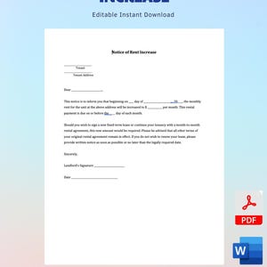 Aviso de aumento de alquiler - Descarga digital