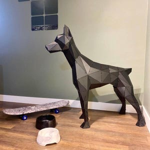 doberman, metal doberman, 3d metal, metal decoration, animal sculpture, doberman sculpture, metal statue, 3d metal statue, 3d metal figure