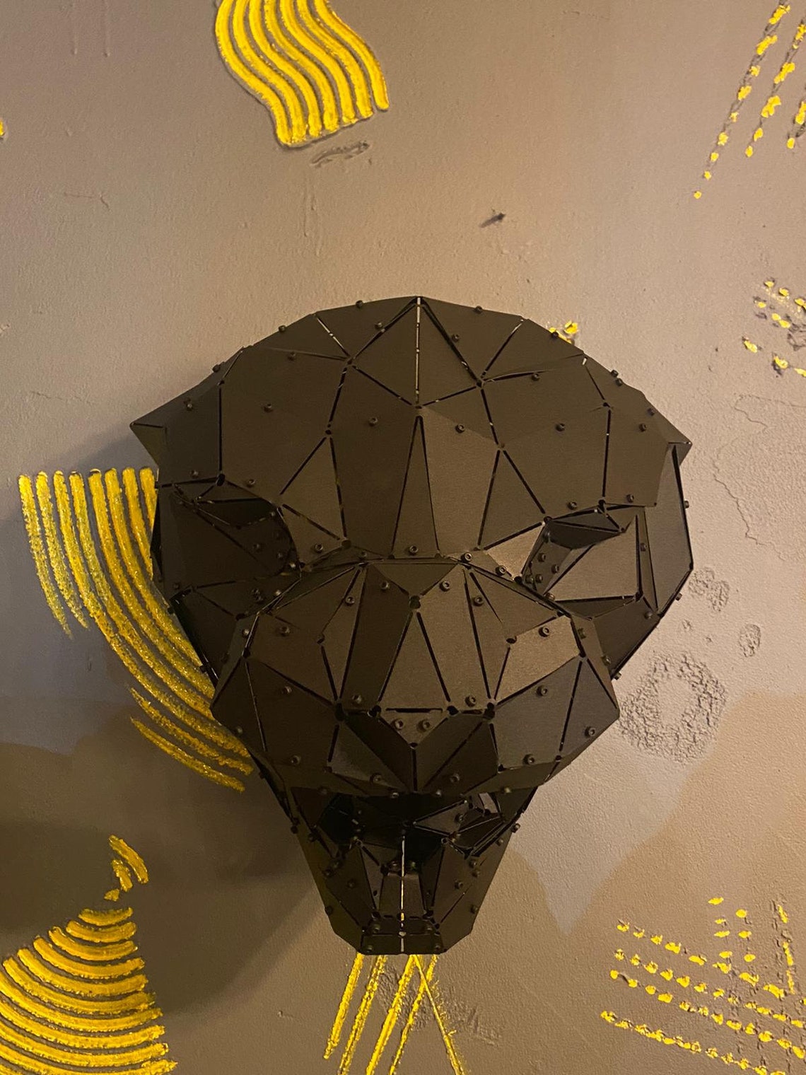 Metal Panther Head, Wall Decor, Metal Animal Head, Wall Art, Animal