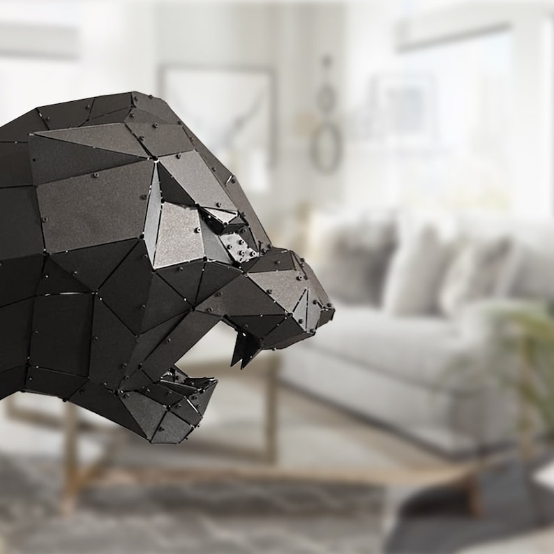 Metal Panther Head, Wall Decor, Metal Animal Head, Wall Art, Animal
