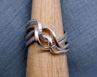 ENTANGLED Puzzle Ring- 9k Gold or Sterling Silver - Handmade