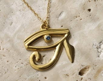 EYE OF HORUS - 22k Gold Vermeil & Saaphire