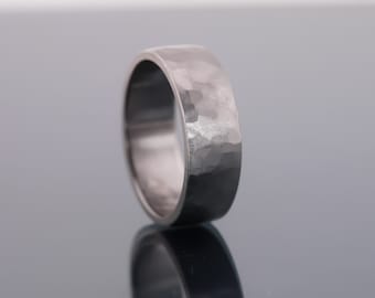 TANTALUM Hammered Ring - Handmade