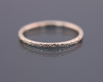SANDSTONE MINI 1.5mm Stacker Ring / Wedding Band - 9k Gold - Handmade