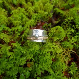ANDRINA Spinner Ring - Sterling Silver and 9K Gold - Handmade