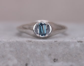 Eye of the Beholder Signet Ring - London Blue Topaz - Custom Made