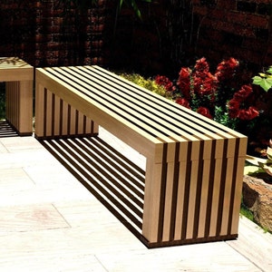 DIY Modern Bench Build PLANS, Outdoor Patio Bench Plans, Easy to Build, PDF File Instant Download