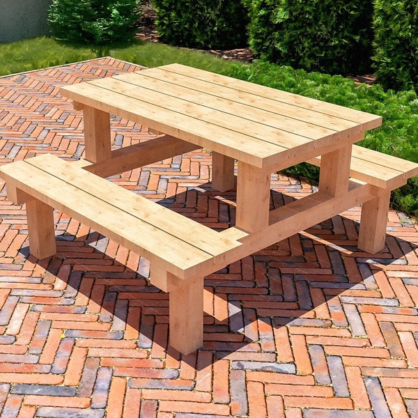 DIY Picnic Table Build Plans, Garden Table Plans, Easy to Build, PDF File Instant Download