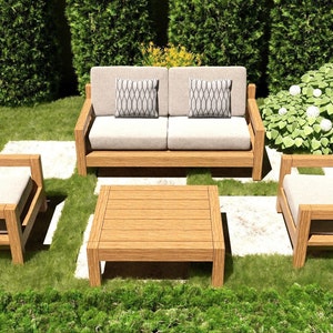 DIY Outdoor Furniture Sofa Set Plans, Patio Bench Plans, Garden Sofa Set Plans, Easy Build, Step by Step Instructions, PDF Instant Download image 2