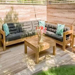 Outdoor Sectional Sofa Plans, Patio Seating Set Plans, DIY Wooden Sofa Furniture, Easy Build, PDF Digital Download