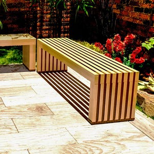 DIY Modern Outdoor Bench Build Plans: Easy Woodworking Build Project (PDF Download)