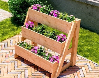 DIY 3 Tier Raised Planter Box Plans, Vegetable Planter Box Plans, Balcony Planter Box Plans, Easy to Build, PDF File Instant Download