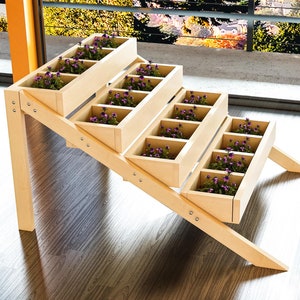 DIY 4 tier verhoogde plantenbakplannen, kruidenplanterplannen, groenteplanterplannen, pdf Instant Download