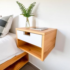 Floating Nightstand Build Plans, Bedside Table Plans, Nightstand with Drawers and Shelves, PDF Digital Download