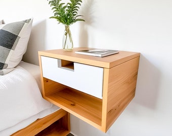 Floating Nightstand Build Plans, Bedside Table Plans, Nightstand with Drawers and Shelves, PDF Digital Download