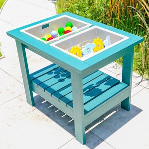 Sensory Activity Table Build Plans, DIY Sand and Water Table, Wooden Play Table With Shelves, PDF Instant Download