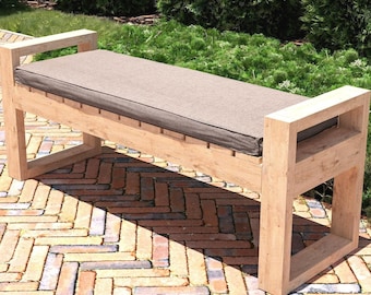 DIY Modern Outdoor Bench Plans: Easy Build Patio Seating (PDF File)