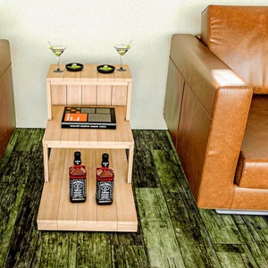 DIY 3 Tier Side Table Build Plans, Sofa Table Plans, Couch Table Plans, Easy to Build, PDF File Instant Download