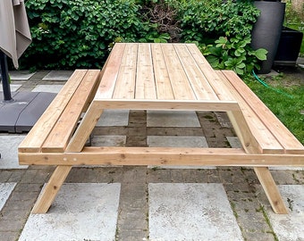 DIY Modern Picnic Table Build Plans, Patio Picnic Table Plans, Garden Table Plans, Outdoor Picnic Bench Plans, Easy Build, Instant Download