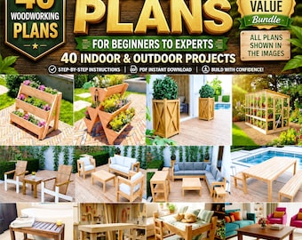 DIY Furniture Woodworking Plans for Beginners: 40 Outdoor-Indoor Projects (PDF Download)