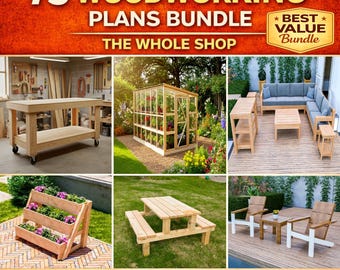 Guía de construcción de planos de carpintería DIY, proyectos de jardinería exterior, planos de muebles de interior, descarga digital en PDF