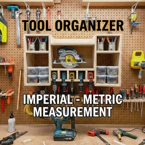 Wall Mounted Tool Organizer DIY Plans: Woodworking Garage Storage (PDF Download)