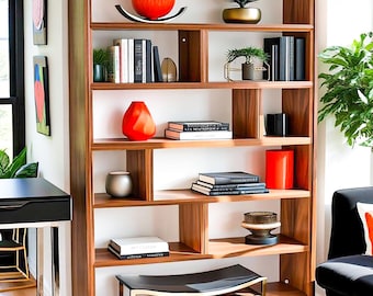 Planos para construir una estantería: Librería de madera (Descarga digital en PDF)
