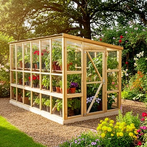 DIY Lean-To Greenhouse Plans: Wood Framed Polycarbonate Design (PDF Digital Download)