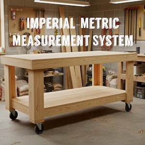 Workbench DIY Plans: Mobile Bench with Shelves Woodworking Project, PDF Digital Download