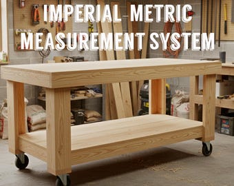 Workbench DIY Plans: Mobile Bench with Shelves Woodworking Project, PDF Digital Download