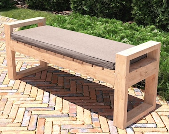 DIY Patio Simple Bench Plans, Outdoor Seating Bench Plans, Garden Bench Plans, Modern Bench Plans, Easy Build, PDF File Instant Download