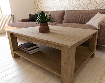 Planos para construir una mesa de centro rústica (Descargar PDF)