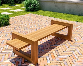 Modern 2x4 Patio Bench DIY Plans: Easy Outdoor Woodworking Project (PDF File)